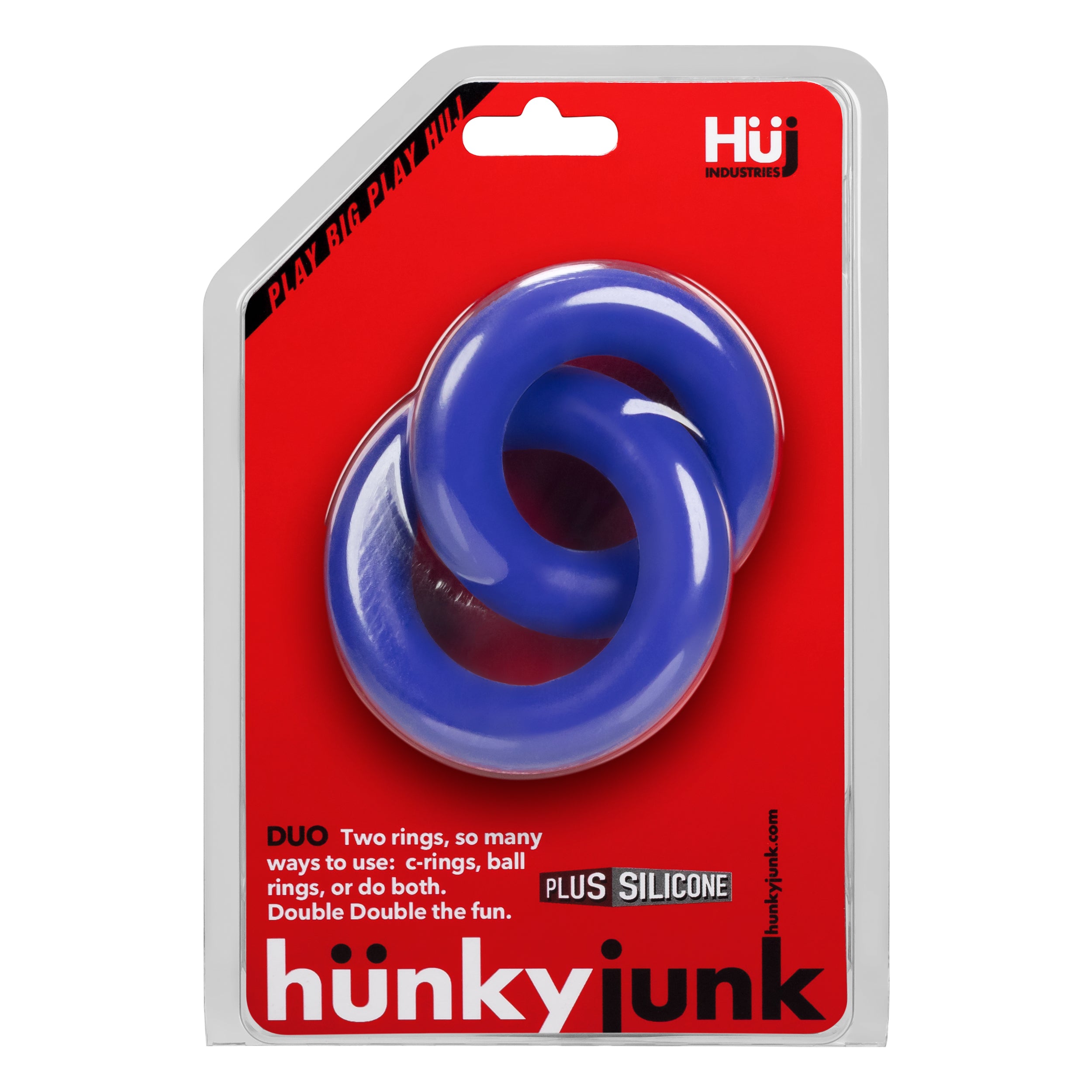 DUO Linked Cock/Ball Rings by Hunkyjunk Cobalt